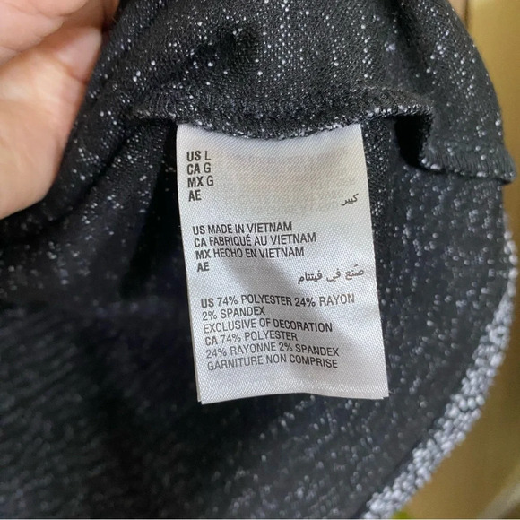 JM collection black white dot print singles button tunic length jacket Sz. large - Picture 9 of 9